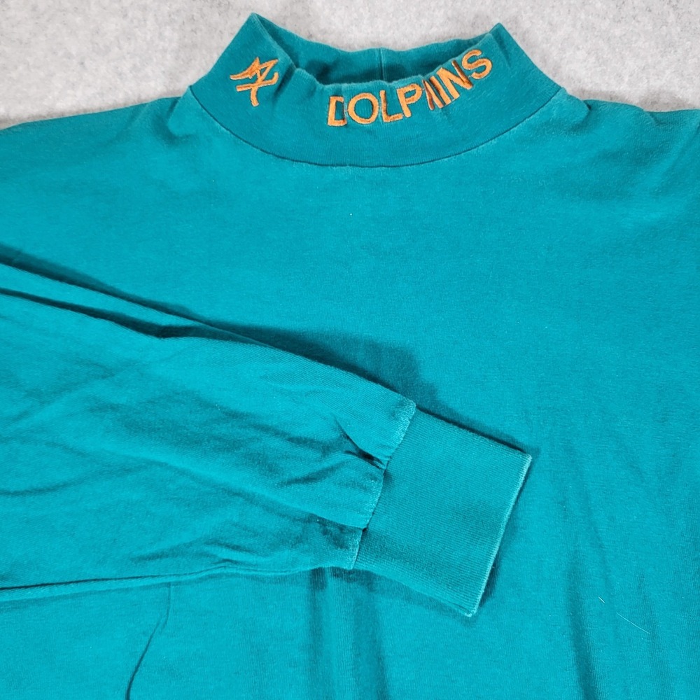 Vtg Miami Dolphins NFL‎ Pro Line Maxit Thermal Pro Sportline Mens XL Mock Neck